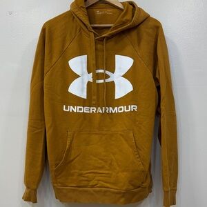 Under Armour Men's Tan Hoodie with White Logo